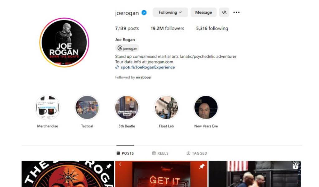 Follow Joe Rogan on Instagram