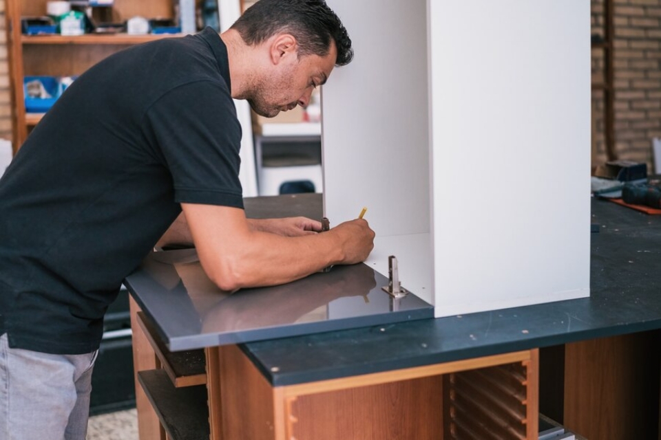 Installing the Kitchen Cabinets