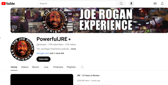 Visit Joe Rogan's Official YouTube Channel